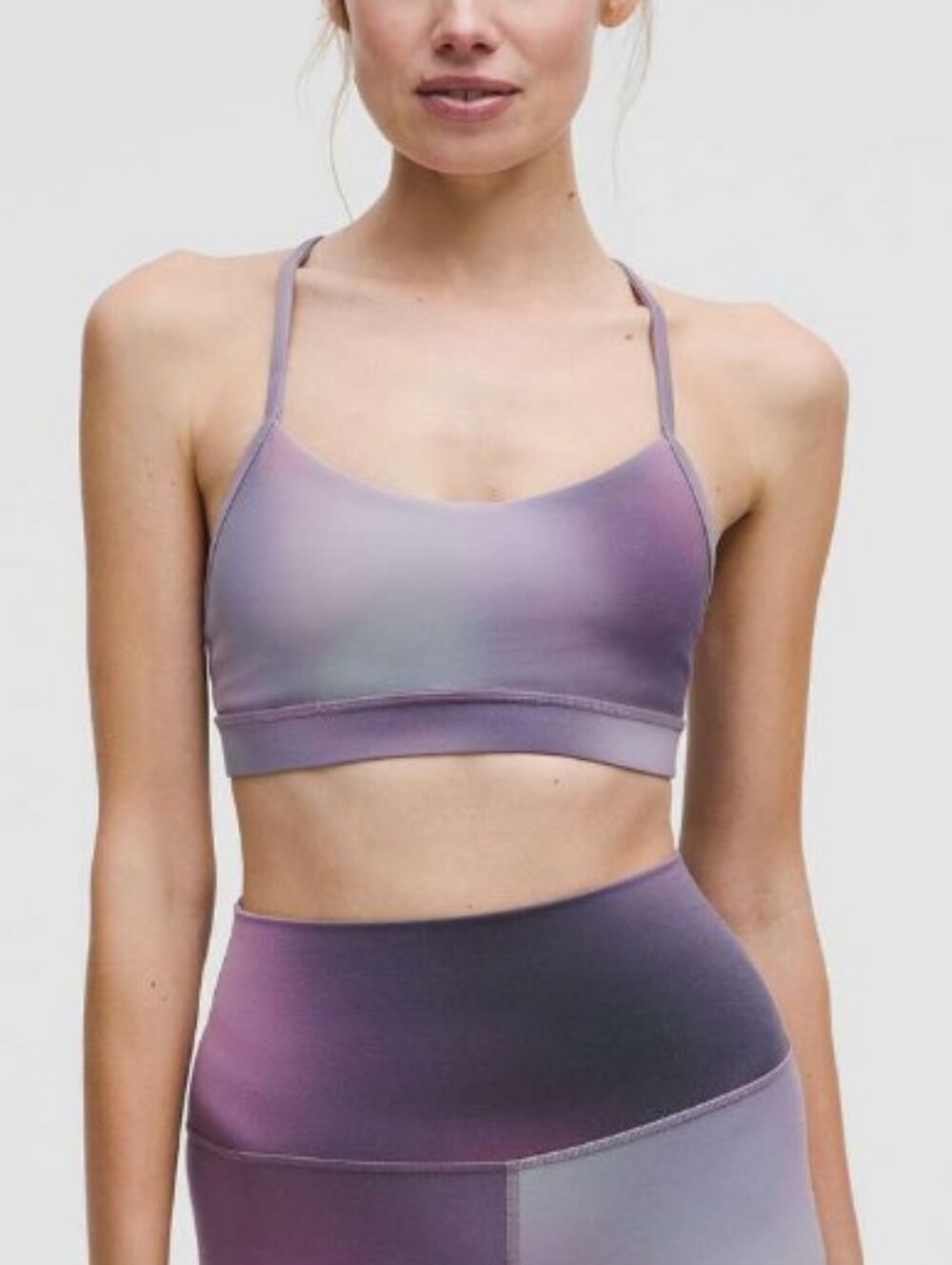 lululemon athletica Flow Y Bra in Aurora Haze Purple Multi - size 4